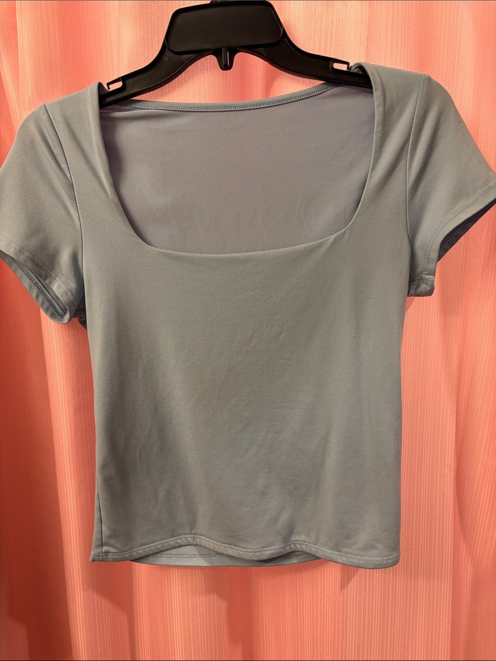 Women’s Square Neck Short Sleeve Top - Light Blue